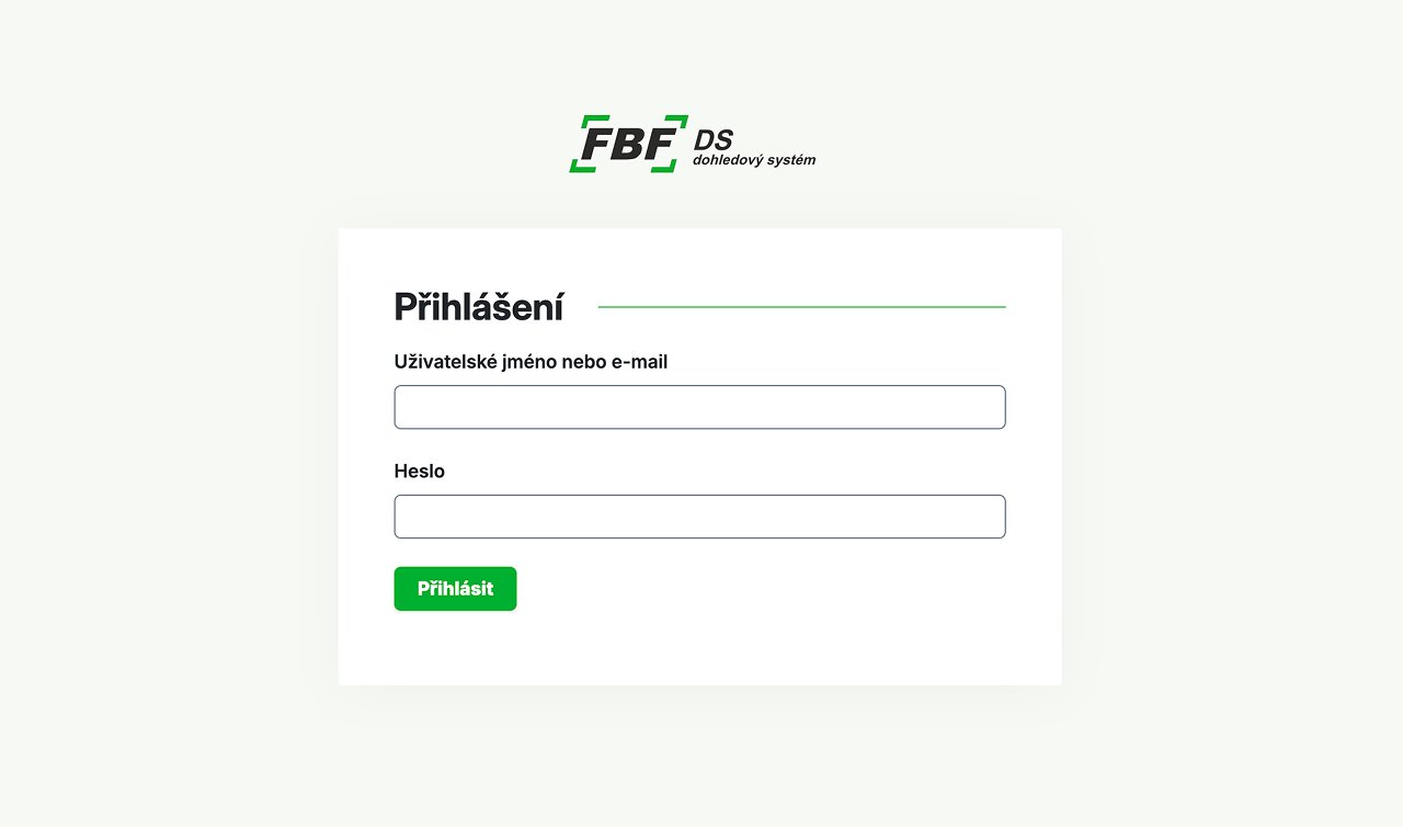 Screenshot přihlašovací stránky do dohledového systému.